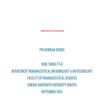 SYSTEMATIC REVIEW: A STEP-BY-STEP APPROACH