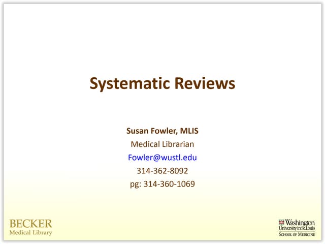 Systematic reviews