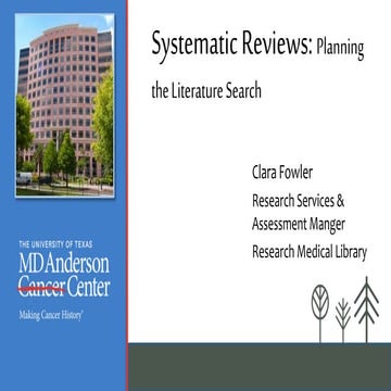 Systematic reviews: planning the literature search 9 2016