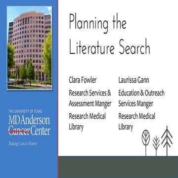 Planning the Literature Search