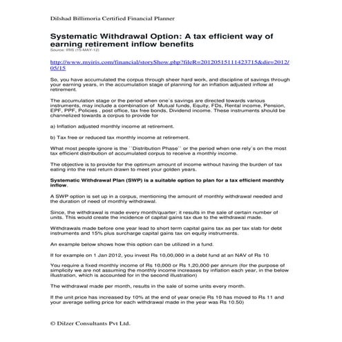 Systematic withdrawal plan | PPTX