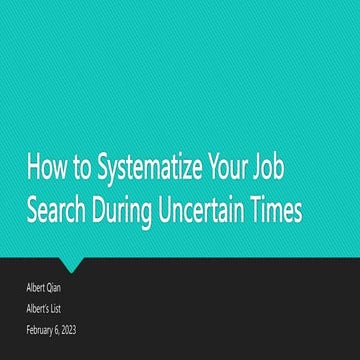 How to Systematize Your Job Search in 2024