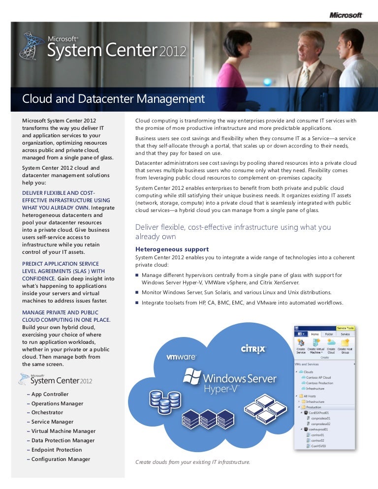 Microsoft System Center 2012 overview datasheet