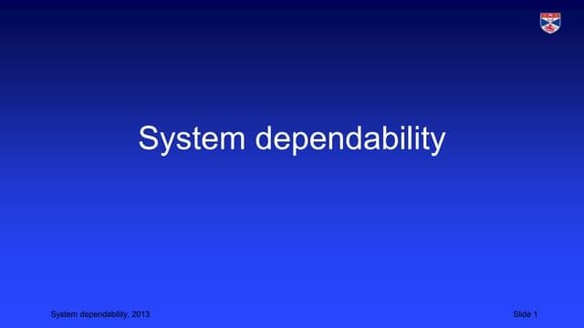 System dependability