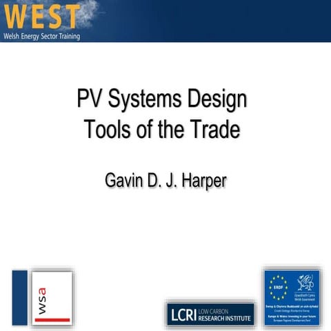 Photovoltaic Systems: System Design Tools