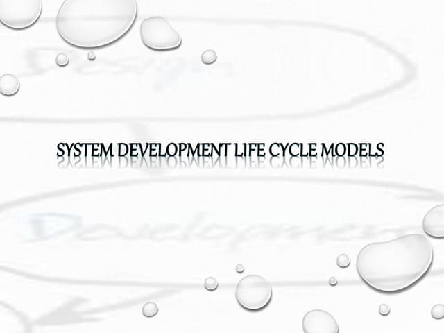 System development life cycle models