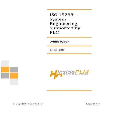 System Engineering ISO 15288 Supported by PLM