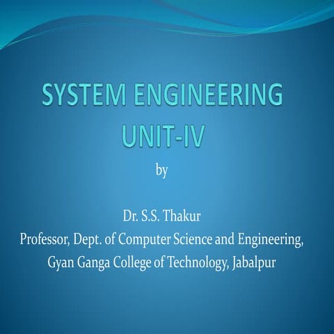 System Engineering Unit-4