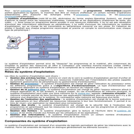 Introduction système d'exploitation-chapitre 1-cours 1 | PDF