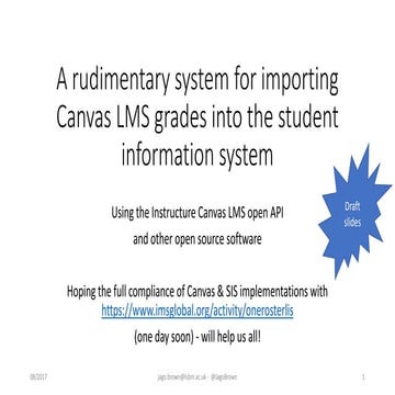 System for importing Canvas grades into the Student Information System