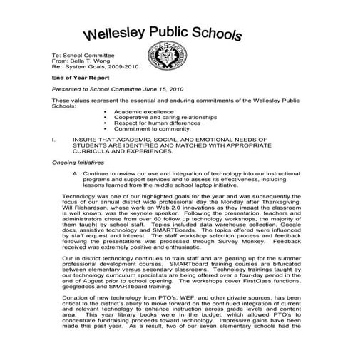 System Goals Final Report 09-10