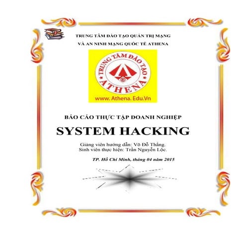 Báo cáo cuối kì system hacking-Trần Nguyễn Lộc
