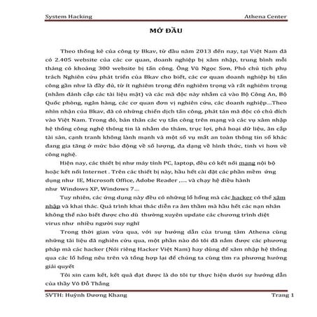 Báo cáo System hacking