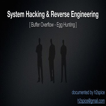 System Hacking Tutorial #3 - Buffer Overflow - Egg Hunting | PPT