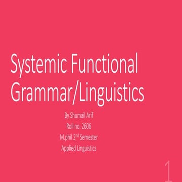 Systemic functional grammar