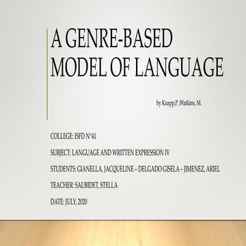 A genre-based model of language