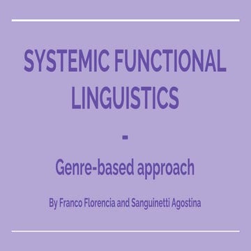 Systemic functional  linguistics
