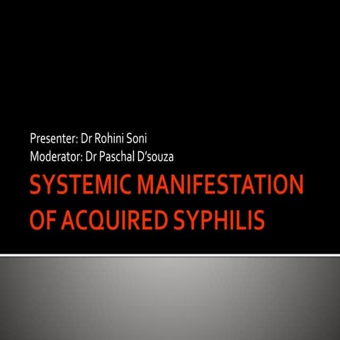 Systemic manifestation of acquired syphilis
