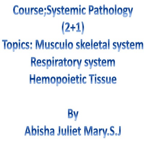 Systemic pathology - respiratory, musculoskeletal systems Of Fish