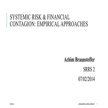 Seminar in Systemic Risk, Regulation and Stability