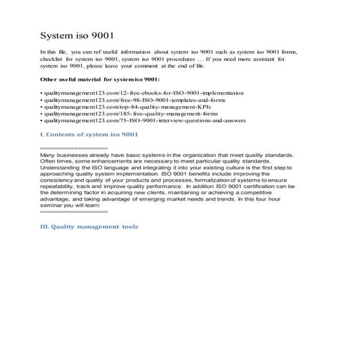 System iso 9001