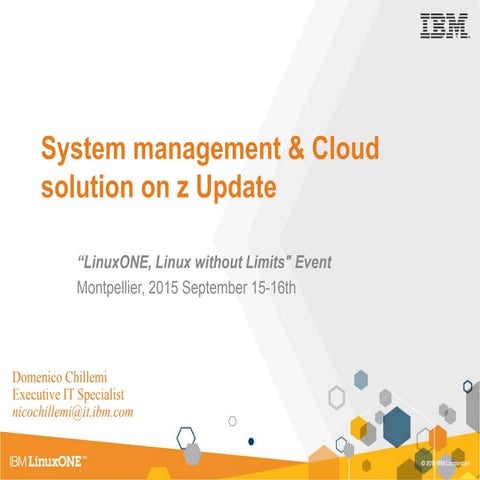 System management & cloud solution on z update