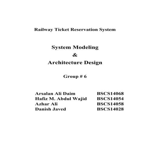 System Modeling And Achitecture Design