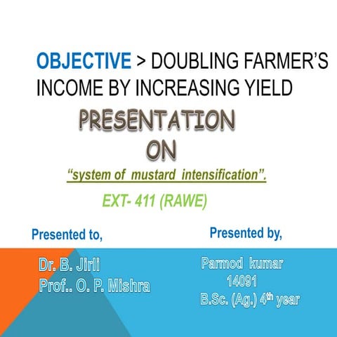 System of  mustard  intensification SMI 