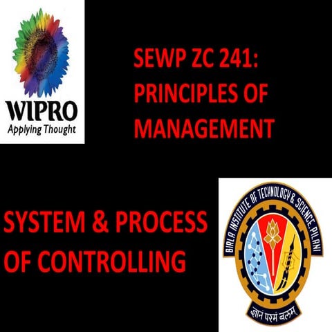 System & process 0 f contrilling (chpt 18)