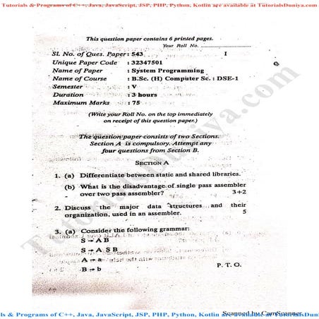 System programming 4 dec 2018   tutorialsduniya