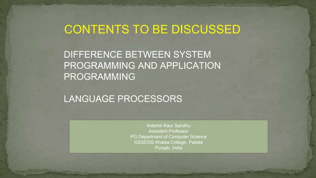 System programming vs application programming