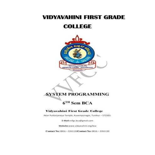 System Programming VV Notes.pdf | Operating Systems | Computer Software ...