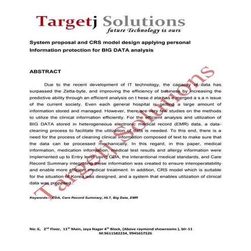 System proposal and crs model design applying