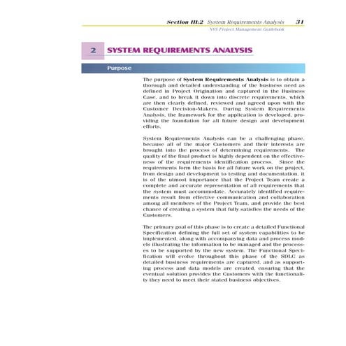 System requirements analysis