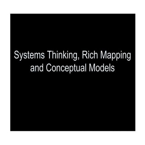 Systems Thinking, Rich Mapping and Conceptual Models
