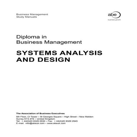 Systems analysis and design (abe)