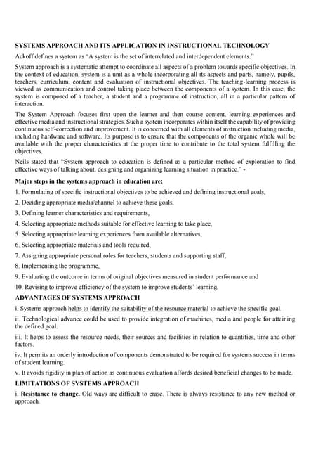 Educational technology IN SYSTEM APPROACH | PPT