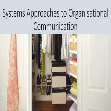 Systems approaches to organisational communication