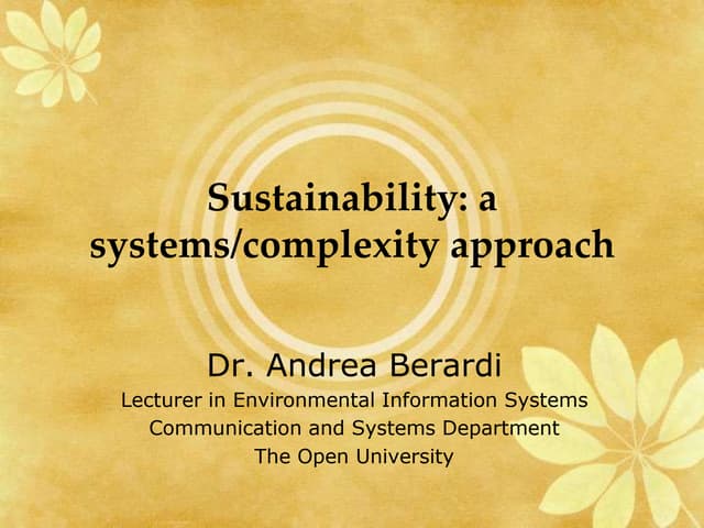 Systems for sustainability workshop