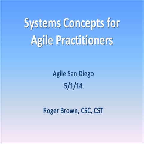 Systems Concepts for Agile Practitioners