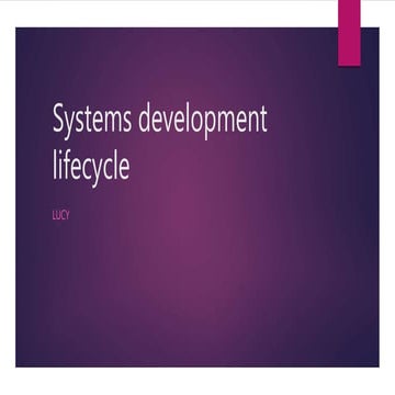 Systems Development Lifecycle Walkthrough (Cambridge Technical Level 3 IT)
