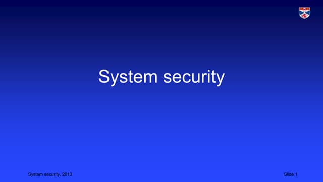 System security
