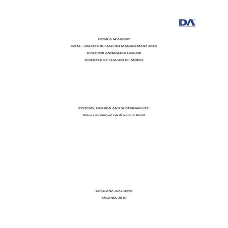 Systems fashion and sustainability  values as innovation drivers in brazil