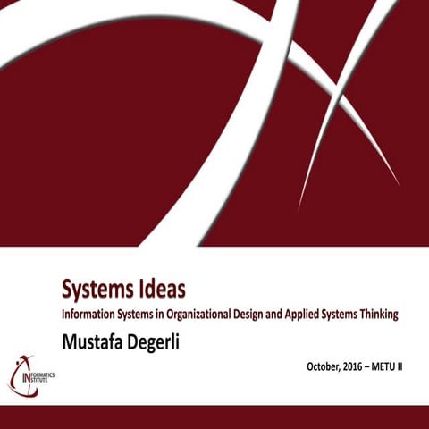 Mustafa Degerli - 2016 - Systems Ideas
