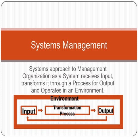 Systems Management (2H2)