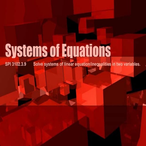 Systems of equations alg1