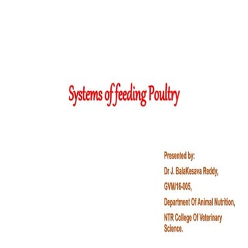 Systems of feeding poultry
