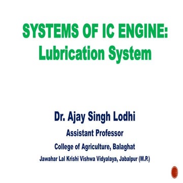 SYSTEMS OF IC ENGINE- Lubrication System.pptx