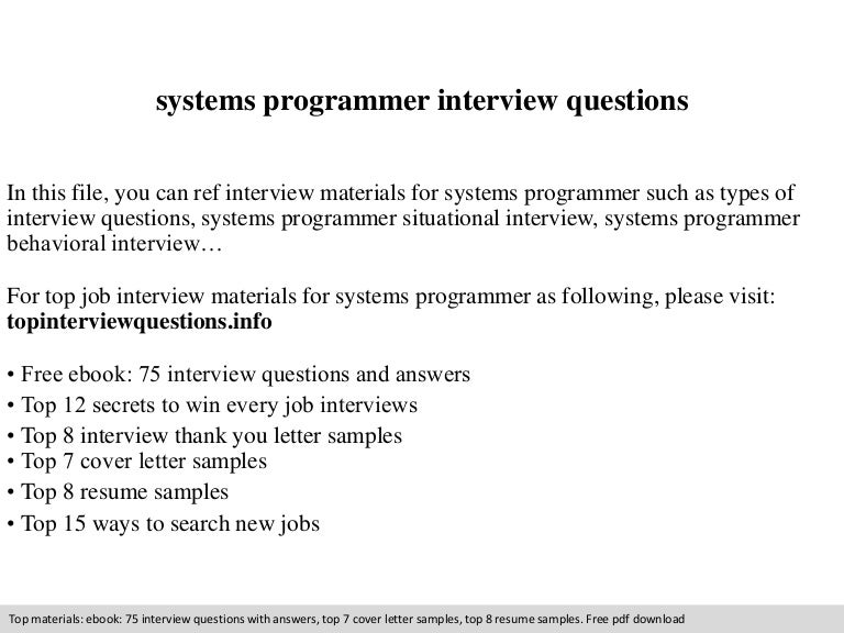 Systems programmer interview questions