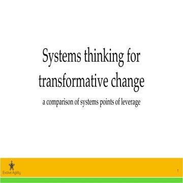 Systems thinking for agile transformations